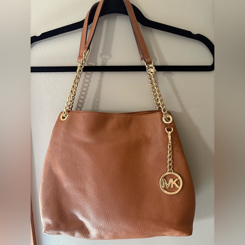 Michael Kors Brown and Gold Shoulder Bag with Chain Details